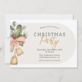 Invitation Cloches de Noël et verdure rustiques (Devant)