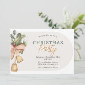 Invitation Cloches de Noël et verdure rustiques (Debout devant)