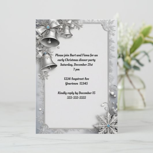 Invitation Cloches de Noël Fête (Debout devant)