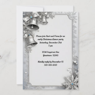 Invitation Cloches de Noël Fête