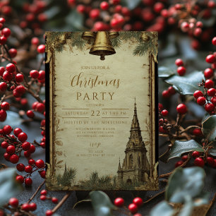 Invitation Cloches de vacances rustiques Noël