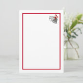 Invitation Cloches grises avec image de ruban rouge sur l'inv (Debout devant)