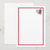 Invitation Cloches grises avec image de ruban rouge sur l'inv (Devant / Derrière)