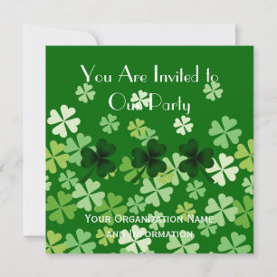 Invitation Clochons shamrocks et quatre feuilles