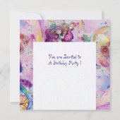 Invitation CLOCHURE MUSICALE, bleu rose, blanc (Dos)