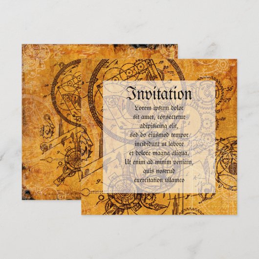 Invitation Clockwork Collage (Devant / Derrière)
