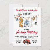 Invitation Clothesline 1ère fête d'anniversaire (Devant)