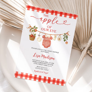 Invitation Clothesline Apple de notre Baby shower oculaire