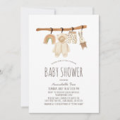 Invitation Clothesline Genre Baby shower Virtuel Neutre (Devant)