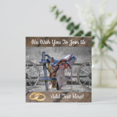 Invitation Clôture de Corral de Selle de Cheval Roues de Char (Debout devant)