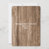 Invitation Clôture en bois Photo personnalisée Diplômé (Dos)