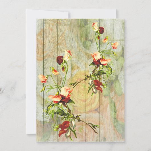 Invitation Clôture peinte avec Mariage de fleurs de printemps (Dos)