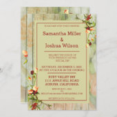 Invitation Clôture peinte avec Mariage de fleurs de printemps (Devant / Derrière)