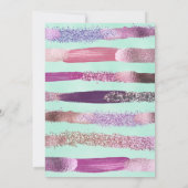 Invitation Clou vert de Monnaie rose Parties scintillant polo (Dos)