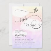 Invitation Cloud 9 Ciel rose Calligraphie Fête des mariées to (Devant)