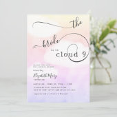 Invitation Cloud 9 Ciel rose Calligraphie Fête des mariées to (Debout devant)