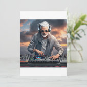 Invitation Cloud Beats : White Grey Haired DJ Design (Debout devant)