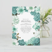 Invitation Cloud Mint, Frosted Teal & Seaglass Ivory Wedding (Debout devant)