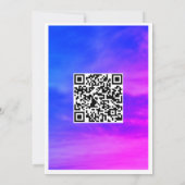 Invitation Cloud Neuf 1er Anniversaire QR Code Rose Bleu (Dos)