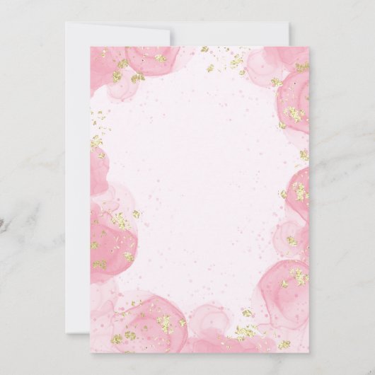 Invitation Cloud Neuf 9 Pink Gold Faux Parties scintillant Fê (Dos)