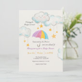 Invitation Cloud Neuf Baby shower (Debout devant)