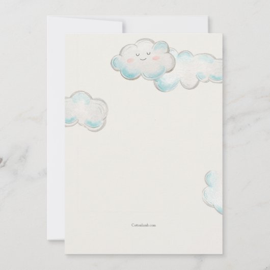 Invitation Cloud Neuf Baby shower (Dos)