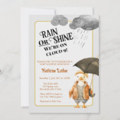 Invitation Cloud Neuf Baby shower animal de bois (Devant)