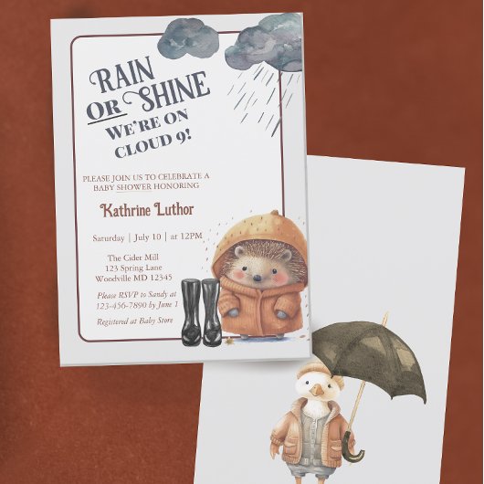 Invitation Cloud Neuf Baby shower de haies de bois