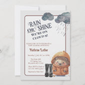 Invitation Cloud Neuf Baby shower de haies de bois (Devant)