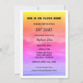 Invitation Cloud Neuf Baby shower QR Code bébé fille rose Art (Devant)