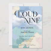 Invitation Cloud Neuf Élégant Baby shower Pastel (Devant)