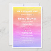 Invitation Cloud Neuf Fête des mariées Mariage Pink Sky Artsy (Devant)