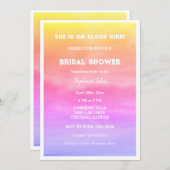 Invitation Cloud Neuf Fête des mariées Mariage Pink Sky Artsy (Devant / Derrière)