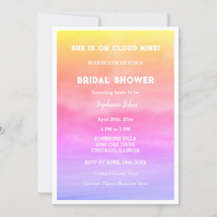 Invitation Cloud Neuf Fête des mariées Mariage Pink Sky Artsy