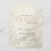 Invitation Cloud Neuf nuages blancs Baby shower d'arc (Devant / Derrière)