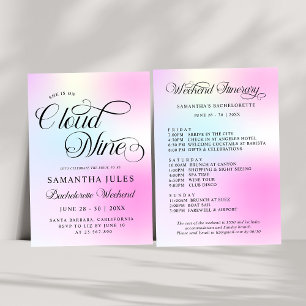 Invitation Cloud Neuf Pink Gradient Bachelorette Week-end
