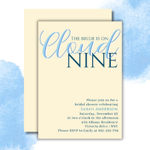 Invitation Cloud neuf script minimaliste douche nuptiale