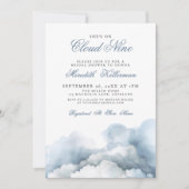 Invitation Cloud Nine 9 Elegant Blue Bridal Shower (Devant)