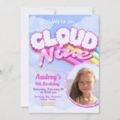 Invitation Cloud Nine - 9e anniversaire avec photo (Devant)