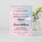 Invitation Cloud Nine Douceur Pastel pour Mariage et Baby Sho (Debout devant)