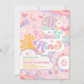 Invitation Cloud Nine Rétro Groovy Daisy 9e Anniversaire (Devant)