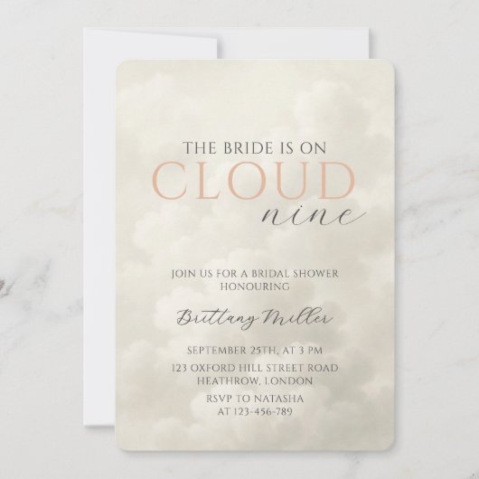 Invitation Cloud Nine White Clouds Bridal Shower (Devant)