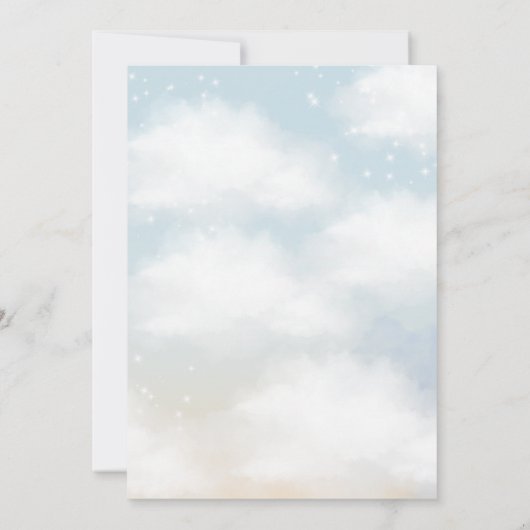 Invitation Cloud Thème Baby shower Vibrant Bleu (Dos)