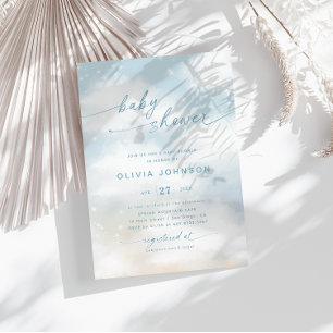 Invitation Cloud Thème Baby shower Vibrant Bleu