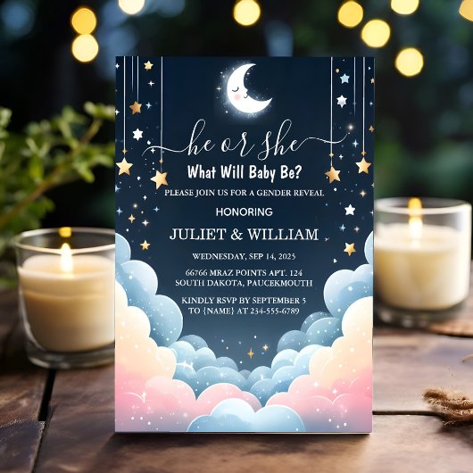 Invitation Cloud Twinkle Twinkle Little Star Gender Reveal