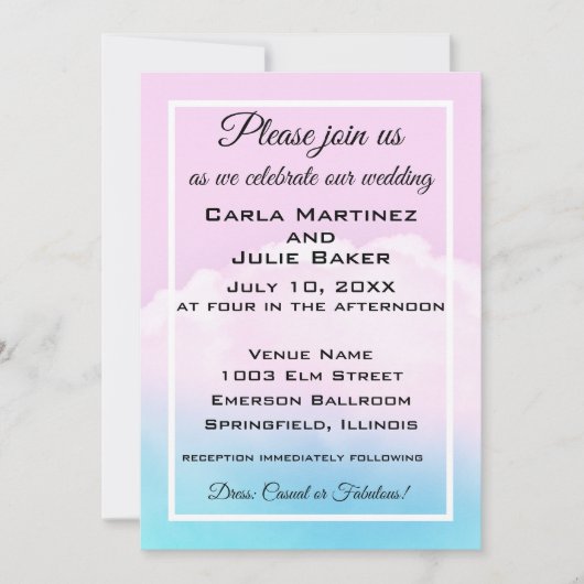 Invitation Cloud Wedding Wedding Invite (Devant)