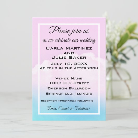 Invitation Cloud Wedding Wedding Invite (Debout devant)
