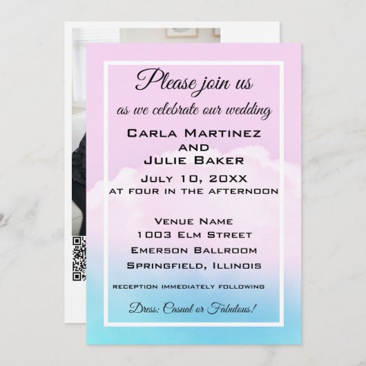 Invitation Cloud Wedding Wedding Invite (Devant / Derrière)