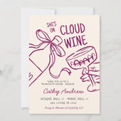 Invitation Cloud Wine Bachelorette Heekend Itinéraire (Devant)