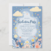 Invitation Clouds Stars Castle Kindergarten Graduation Photo (Devant)